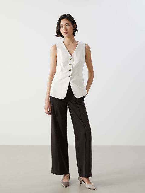 LCW Vision Standart Fit Düz Geniş Paça Kadın Pantolon - W44356Z8-HDT