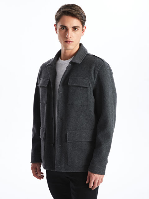 SOUTHBLUE Standart Kalıp Gömlek Yaka Erkek Kaşe Mont - W44374Z8-CUZ