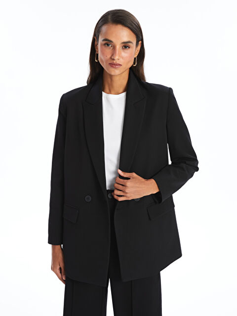 LCW Modest Düz Uzun Kollu Kadın Blazer Ceket - W44463Z8-RQL