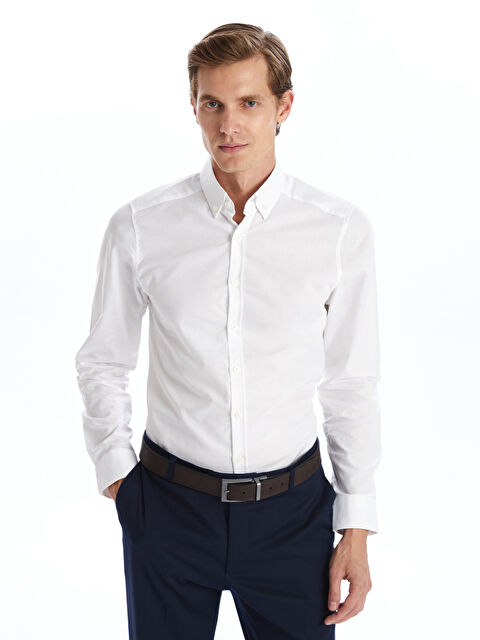 LCWAIKIKI Classic قميص رجالي بأكمام طويلة بقصة نحيفة - W44469Z8-Q6K