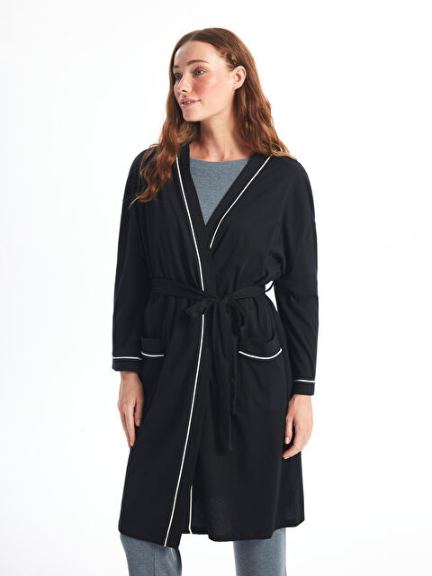 LCW DREAM Şal Yaka Düz Uzun Kollu Kadın Sabahlık - W44514Z8-CVL