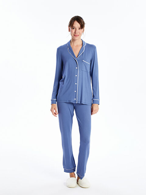 LCW DREAM Gömlek Yaka Kadın Pijama Takımı - W44599Z8-H6T