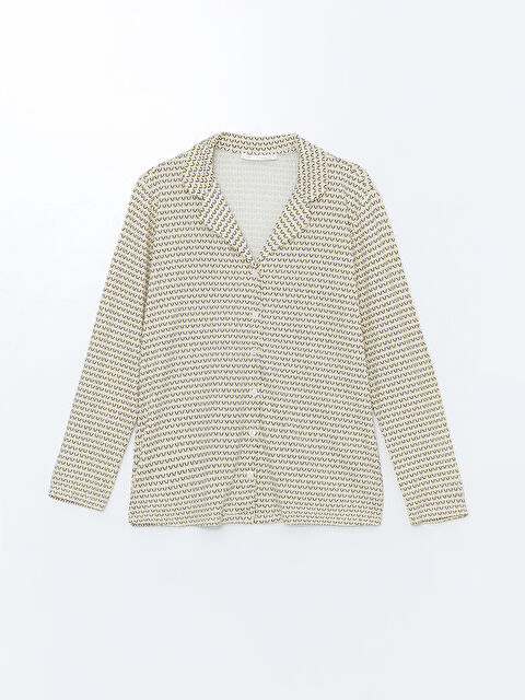 LCW DREAM Gömlek Yaka Desenli Kadın Pijama Üstü - W44656Z8-LRA