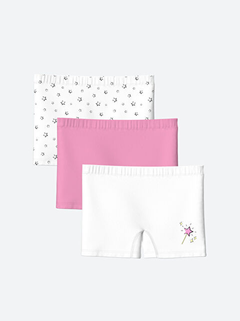LCW Kids Baskılı Kız Çocuk Boxer 3'lü - W44670Z4-Q6K