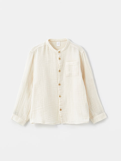LCW Kids Uzun Kollu Basic Erkek Çocuk Gömlek - W44701Z1-QVK