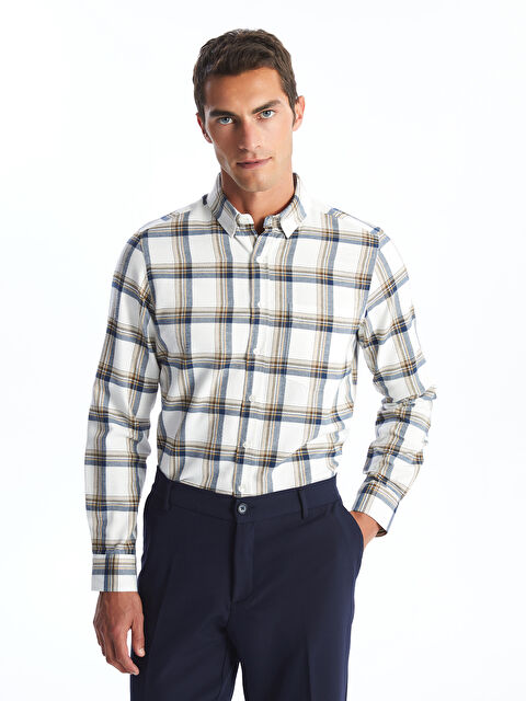 LCWAIKIKI Classic Regular Fit Uzun Kollu Ekose Erkek Gömlek - W44786Z8-LLL