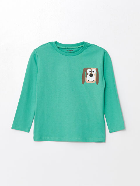 LCW Kids Bisiklet Yaka Baskılı Erkek Çocuk Tişört - W44801Z1-GKC