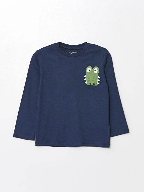 LCW Kids Bisiklet Yaka Baskılı Erkek Çocuk Tişört - W44801Z1-HSD