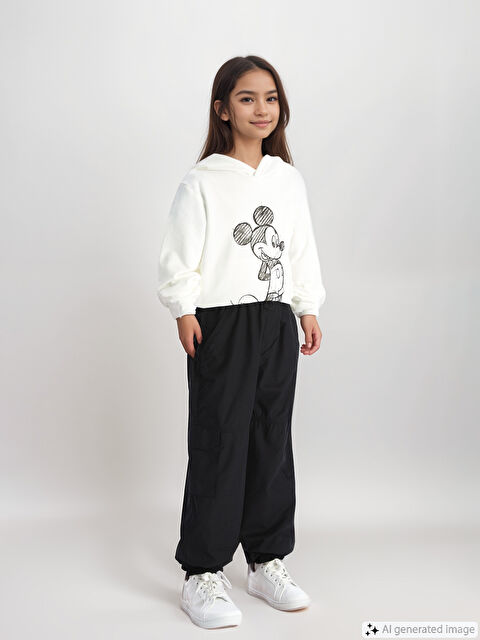 LCW Kids Beli Lastikli Kız Çocuk Kargo Jogger Pantolon - W44824Z4-CVL