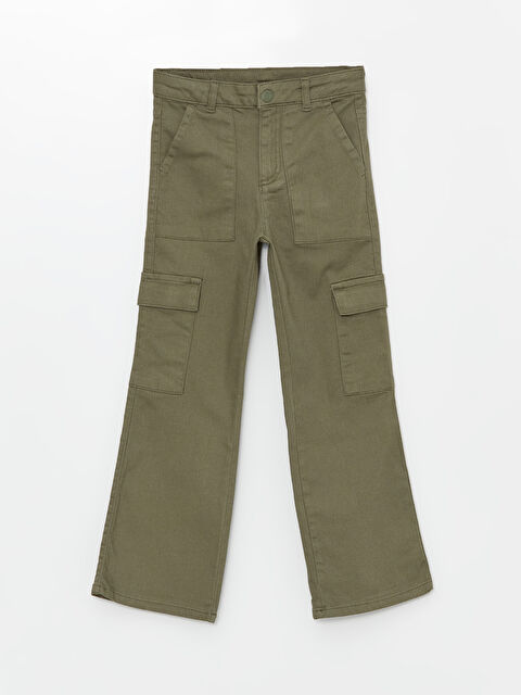 LCW Kids Beli Ayarlanabilir Lastikli Kız Çocuk Pantolon - W44884Z4-GYA