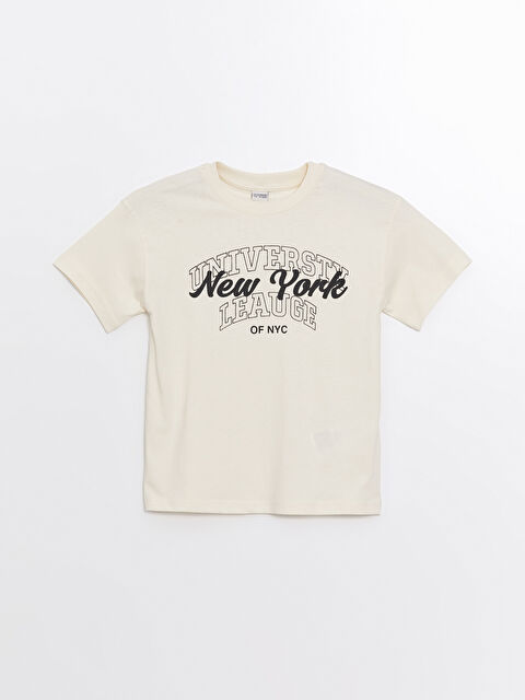 LCW Kids Bisiklet Yaka Baskılı Erkek Çocuk Tişört - W44908Z4-FDL