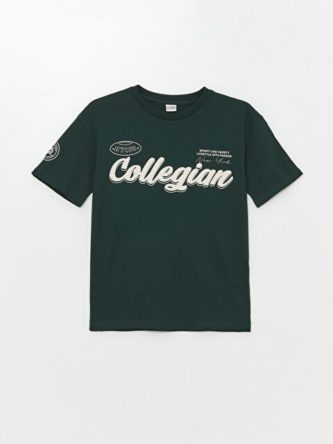 LCW Kids Bisiklet Yaka Baskılı Erkek Çocuk Tişört - W44909Z4-HHQ