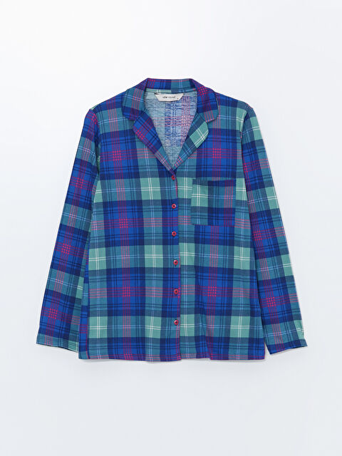 LCW Young Gömlek Yaka Ekose Kadın Pijama Üst - W44912Z8-LQR