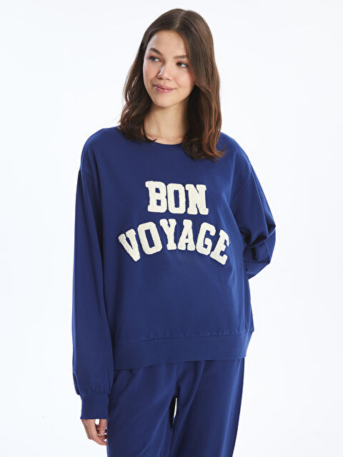 LCW Young Bisiklet Yaka Nakışlı Uzun Kollu Kadın Pijama Takımı - W44921Z8-HKW