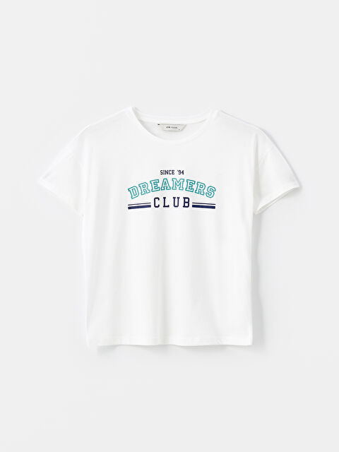 LCW Young Bisiklet Yaka Baskılı Kadın Pijama Üst - W44934Z8-FDU