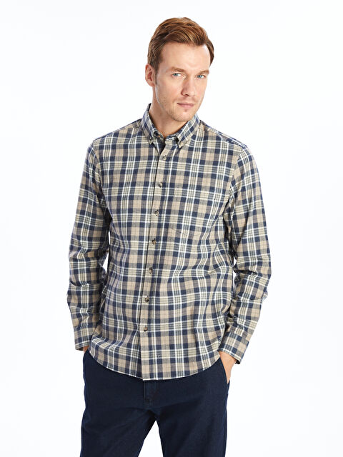 LCWAIKIKI Classic Regular Fit Uzun Kollu Ekose Erkek Gömlek - W45002Z8-LKQ