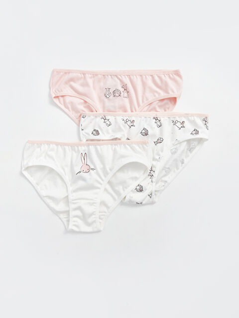 LCW Kids Baskılı Kız Çocuk Külot 3'lü - W45040Z4-FDW
