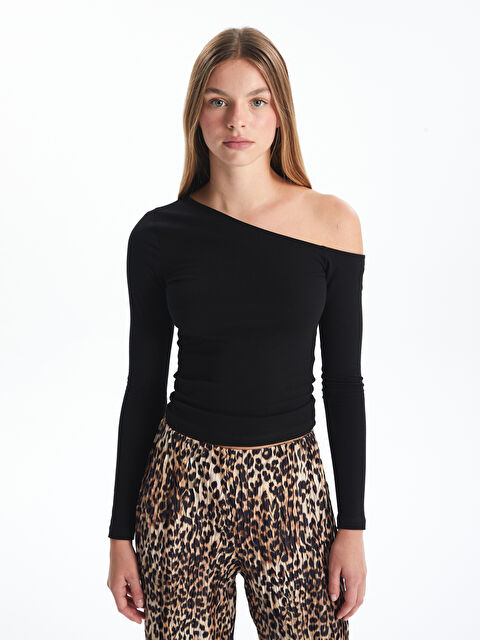 LCW Vision Kayık Yaka Kadın Tişört - W45115Z8-CVL