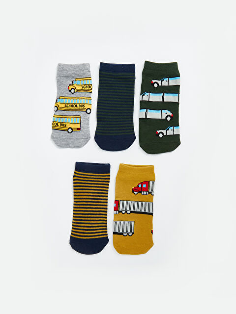LCW Kids Desenli Erkek Çocuk Patik Çorap 5'li - W45317Z4-K00