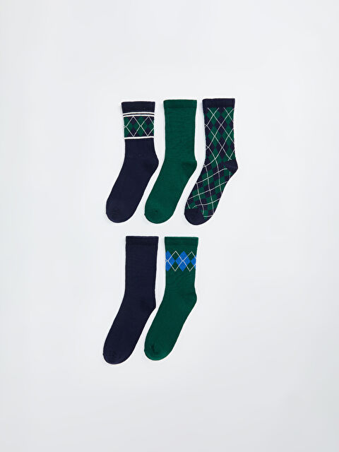 LCW Kids Desenli Erkek Çocuk Soket Çorap 5'li - W45344Z4-K00