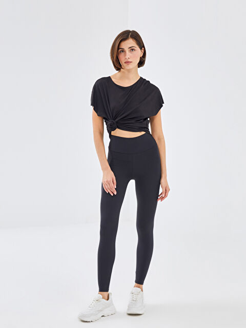 LCW Vision Kadın Beli Lastikli Ekstra Dar Fit Düz Tayt - W45417Z8-CVL