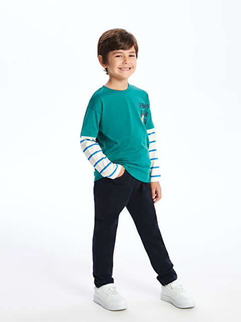 LCW Kids Erkek Çocuk Minik Kaşiflere Uygun Esnek Pantolon - W45582Z1-HNG