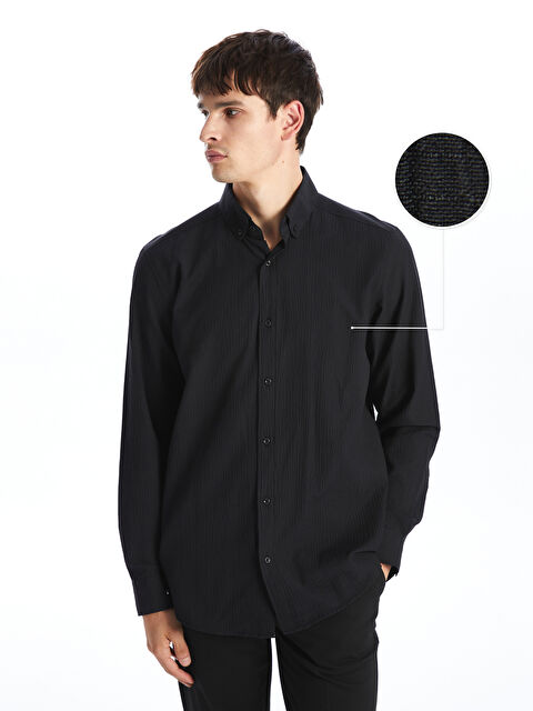 SOUTHBLUE Regular Fit Uzun Kollu Armürlü Erkek Gömlek - W45596Z8-CVL