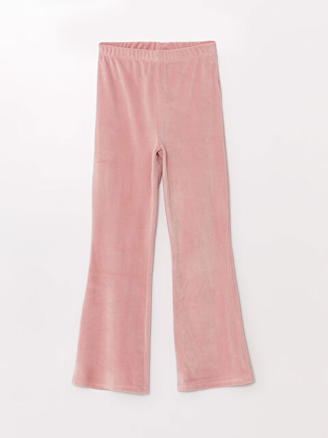 LCW Kids Beli Lastikli Basic Kadife Kız Çocuk Eşofman Altı - W45604Z4-YDW