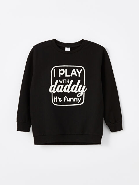 LCW Kids Bisiklet Yaka Baskılı Erkek Çocuk Sweatshirt - W45643Z1-CVL