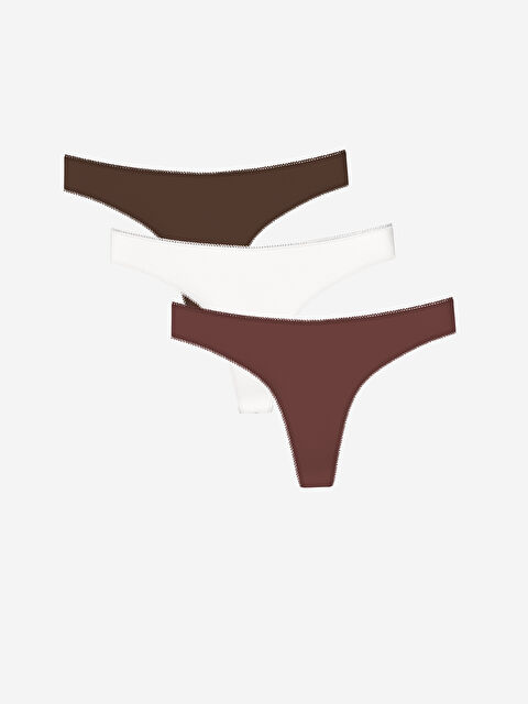 LCW DREAM Düz Tanga Külot 3'lü - W45823Z8-HPB