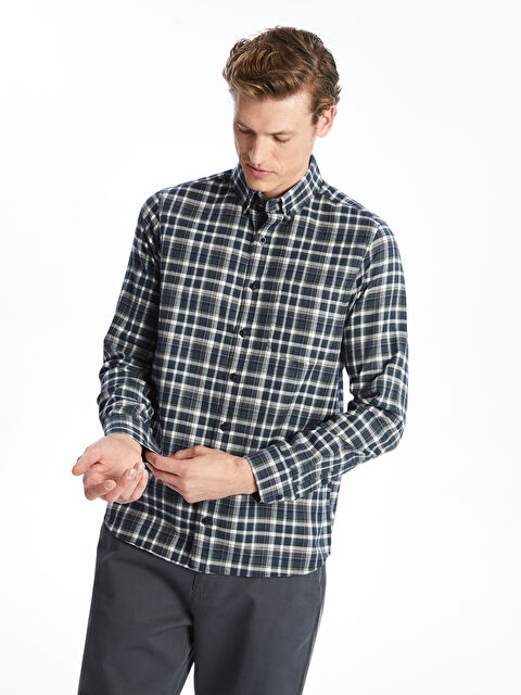 LCWAIKIKI Classic Regular Fit Uzun Kollu Ekose Erkek Gömlek - W45890Z8-LME