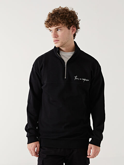 XSIDE Funnel Neck Long Sleeve Printed Men's Sweatshirt - W45941Z8-CVL