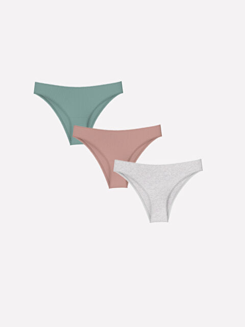 LCW DREAM Düz Brazilian Külot 3'lü - W45969Z8-D4N