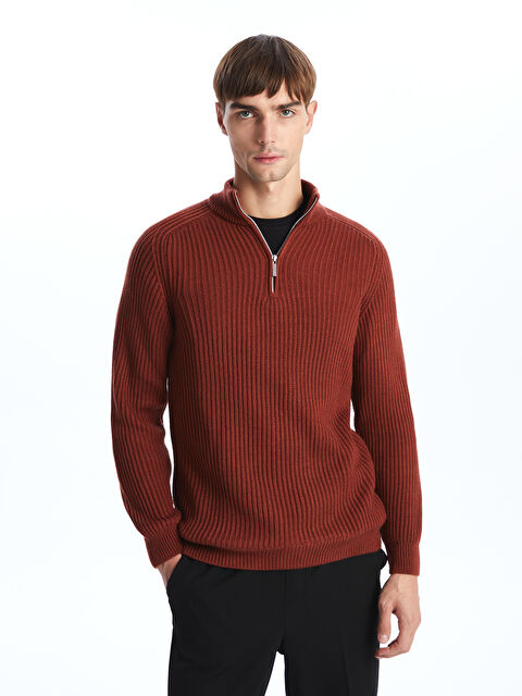 LCW Vision Dik Yaka Uzun Kollu Erkek Triko Kazak - W46088Z8-E4L