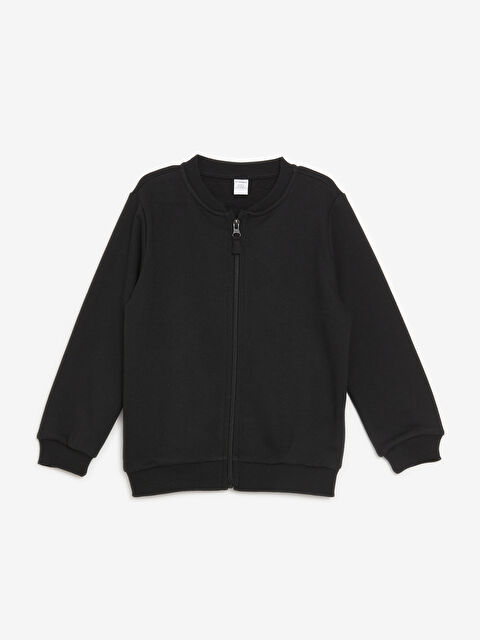 LCW Kids Bisiklet Yaka Uzun Kollu Basic Erkek Çocuk Fermuarlı Sweatshirt - W46103Z1-CVL