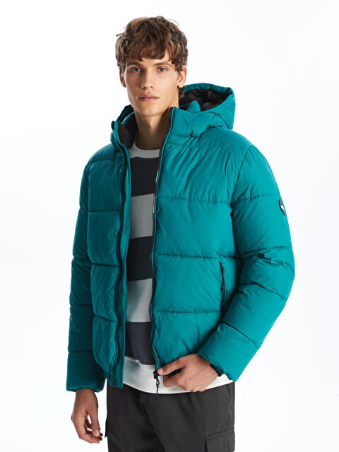 XSIDE Standart Kalıp Kapüşonlu Erkek Şişme Mont - W46107Z8-J1W