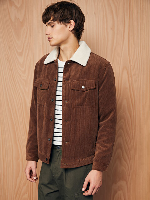 XSIDE Regular Fit Uzun Kollu Kadife Erkek Gömlek Ceket - W46111Z8-GNC