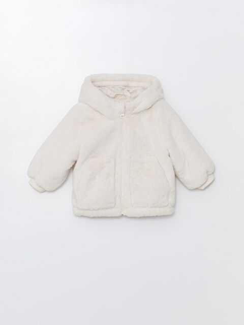 KANZ Kapüşonlu Peluş Kız Bebek Hırka - W46144Z1-FDL