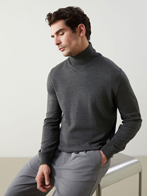 LCWAIKIKI Classic Balıkçı Yaka Uzun Kollu Erkek Triko Kazak - W46154Z8-EEX