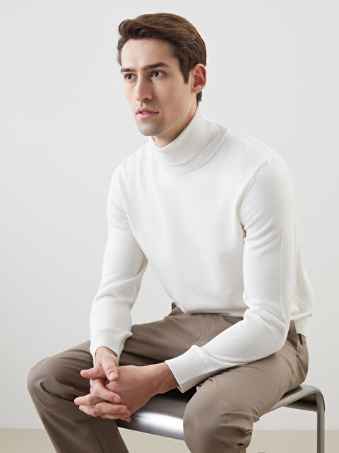 LCWAIKIKI Classic Balıkçı Yaka Uzun Kollu Erkek Triko Kazak - W46154Z8-R9J