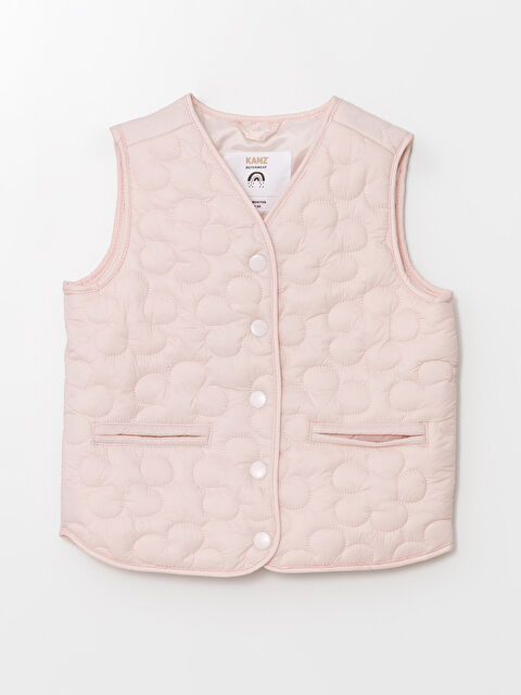 KANZ V Yaka Desenli Kız Bebek Yelek - W46171Z1-FTE
