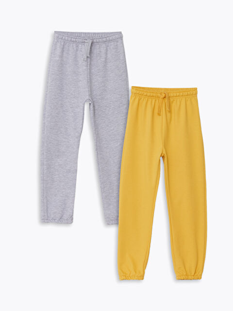 LCW Kids Beli Lastikli Kalın Erkek Çocuk Jogger Eşofman Altı 2'li - W46213Z1-G4Y