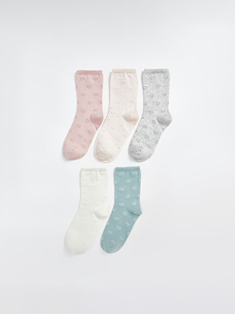 LCW DREAM Baskılı Kadın Soket Çorap 5'li - W46253Z8-GA3