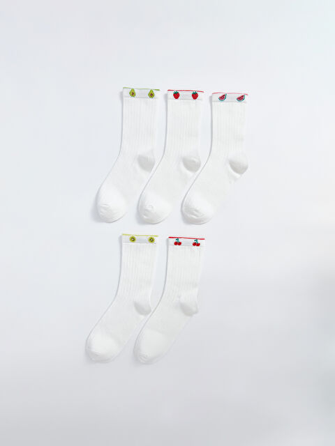 LCW DREAM Baskılı Kadın Soket Çorap 5'li - W46329Z8-FDU