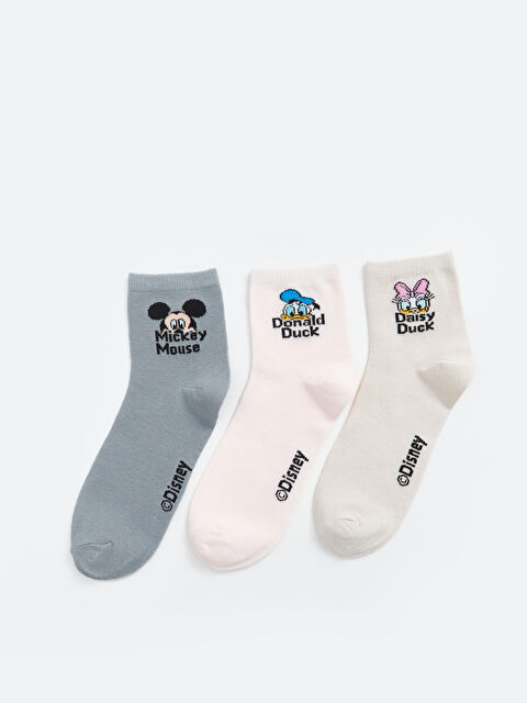 LCW DREAM Mickey Mouse Baskılı Kadın Soket Çorap 3'lü - W46333Z8-G5A