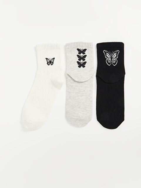 LCW DREAM Desenli Kadın Soket Çorap 3'lü - W46344Z8-FDU