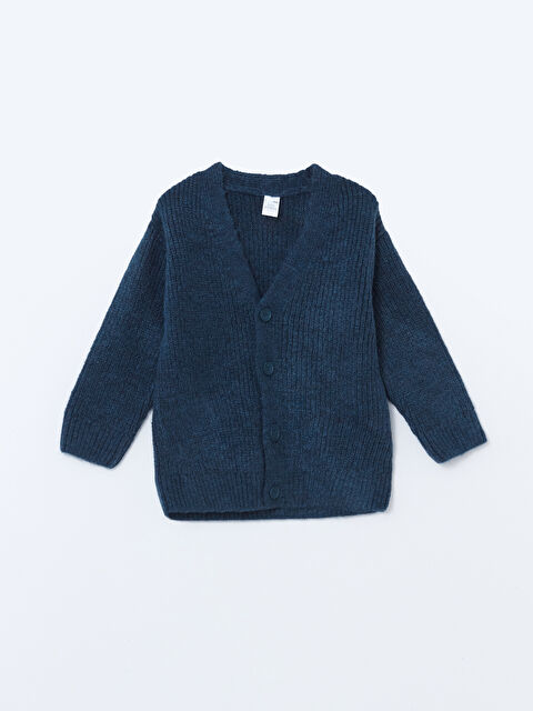 LCW Kids V Yaka Uzun Kollu Erkek Çocuk Triko Hırka - W46393Z1-DDG