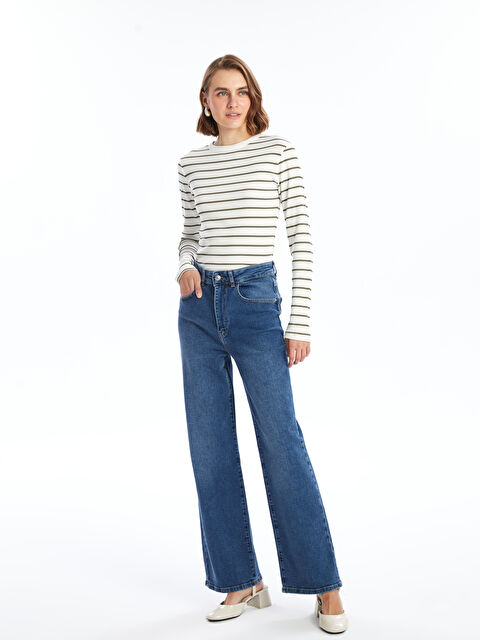 LCWAIKIKI Classic Wideleg Kadın Jean Pantolon - W46415Z8-H45