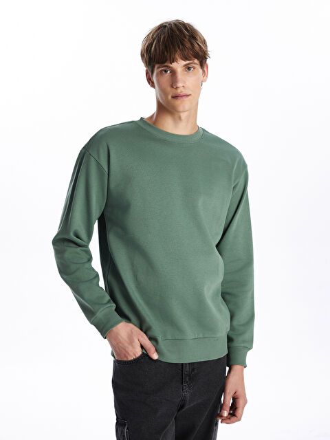 LCW Vision Crew Neck Long Sleeve Men's Thick Sweatshirt - W46526Z8-HBA