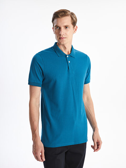 LCWAIKIKI Basic Polo Neck Short Sleeve Pique Men's T-Shirt - W46617Z8-HGK